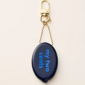 !!NWT!! Kate Spade x Target “my two cents“ Navy Blue Coin Holder Keychain